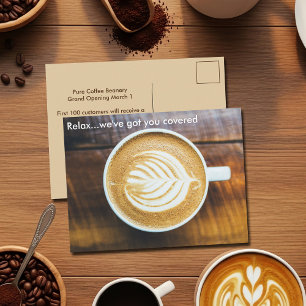 Coffee Shop Latte Custom Advertising Postkarte