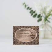 Coffee Shop Latte Tasse Art Beans Chocolate Brown  Visitenkarte (Stehend Vorderseite)