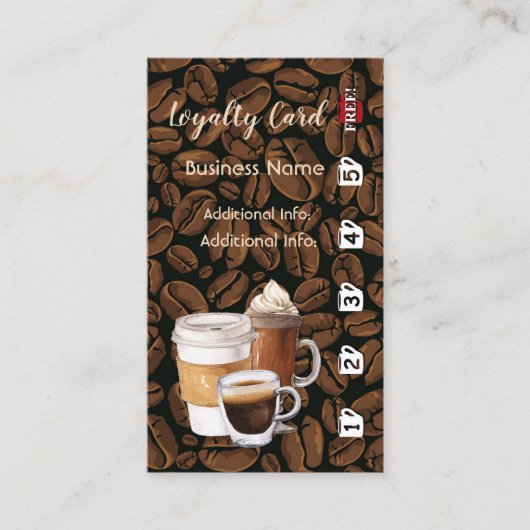 Coffee Shop Loyalität Karte 2 (Vorderseite)