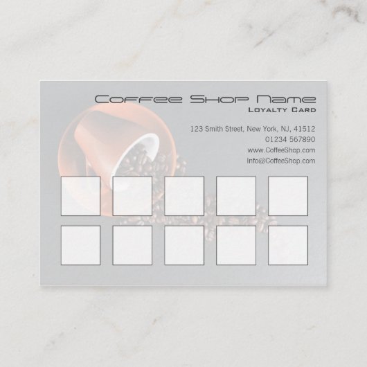 Coffee Shop Loyalty Briefmarke Card Treuekarte (Rückseite)