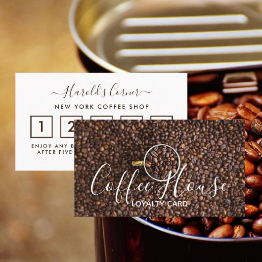 Coffee Shop Loyalty Card - Coffee Bean Cup Treuekarte
