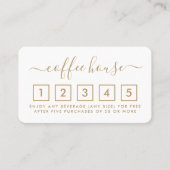 Coffee Shop Loyalty Card - Gold & White Treuekarte (Vorderseite)