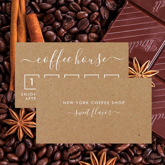 Coffee Shop Loyalty Card - Rustic Kraft Treuekarte