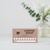 Coffee Shop Loyalty Card Visitenkarte (Stehend Vorderseite)