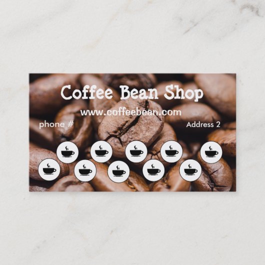 Coffee Shop Loyalty Punch Card Visitenkarten Treuekarte (Vorderseite)