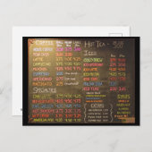 Coffee Shop Menu Board - Postkarte (Vorne/Hinten)