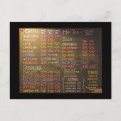 Coffee Shop Menu Board - Postkarte (Vorderseite)