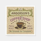 Coffee Shop mit Cup kreieren Sie Ihr eigenes Perso Serviette (Vorderseite)