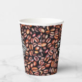 Coffee Shop mit Logo und QR-Code hinzufügen Pappbecher (Rechts)