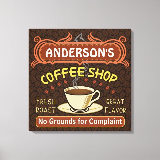 Coffee Shop mit Tasse Erstellen Sie Ihre eigenen P Leinwanddruck (Vorderseite)