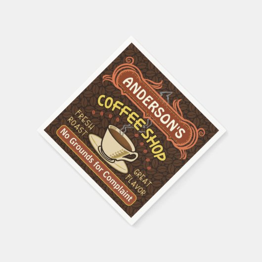 Coffee Shop mit Tasse Erstellen Sie Ihre eigenen P Serviette (Ecke)