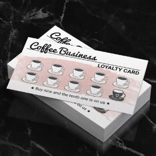 Coffee Shop Niedlich Blink Pink Loyalty Punch Treuekarte
