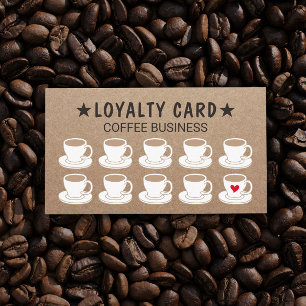 Coffee Shop Niedlich Cups Rustic Kraft Coffee Loya Treuekarte