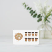 Coffee Shop Niedlich Loyalty Card Treuekarte (Stehend Vorderseite)