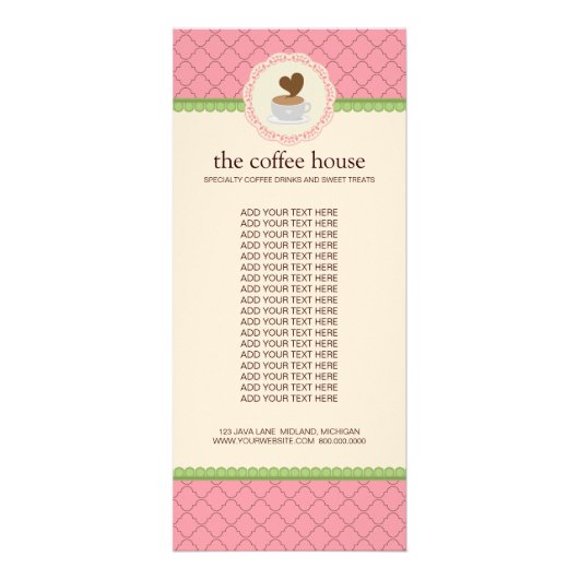 Coffee Shop Produkt Rack Cards Werbekarte (Vorne)