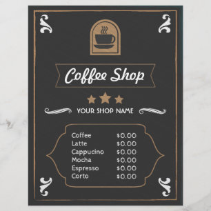 Coffee Shop Retro Foto und Logo Menu Card