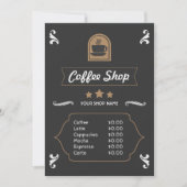 Coffee Shop Retro Menu Card (Vorderseite)