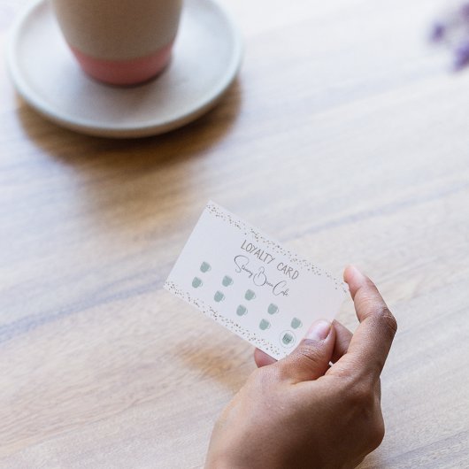 Coffee Shop Retro Quirky Treuekarte Visitenkarte