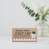 Coffee Shop Rustic Kraft Customer Loyalty Treuekarte (Stehend Vorderseite)
