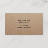 Coffee Shop Rustic Kraft Customer Loyalty Treuekarte (Rückseite)