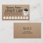 Coffee Shop Rustic Kraft Customer Loyalty Treuekarte (Vorne/Hinten)