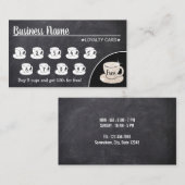 Coffee Shop Rustikales Chalkboard Kundenloyalty Treuekarte (Vorne/Hinten)