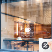 Coffee Shop Scrollwork Frame White ID875 Fensteraufkleber (Café-Fenster)