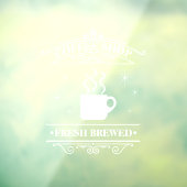 Coffee Shop Scrollwork Frame White ID875 Fensteraufkleber (Blatt 3)