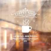 Coffee Shop Scrollwork Frame White ID875 Fensteraufkleber (Blatt 2)