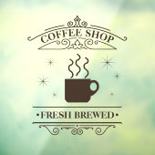 Coffee Shop Scrollwork Rahmen Brown ID875 Fensteraufkleber (Blatt 3)