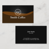 Coffee Shop Stilvolles Monogram Logo Schlicht Visitenkarte (Vorne/Hinten)