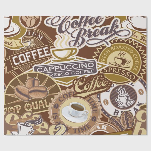 Coffee Shop Vintag Geschenkpapier (Flach)