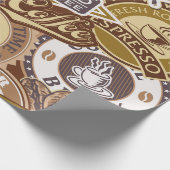 Coffee Shop Vintag Geschenkpapier (Ecke)