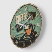 Coffee Shop Vintage Große Wanduhr (Winkel)
