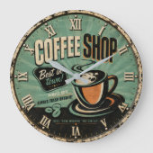 Coffee Shop Vintage Große Wanduhr (Vorderseite)