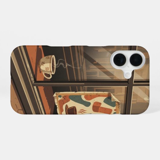 Coffee Shop Window View iPhone 16 Hülle (Rückseite (Horizontal))