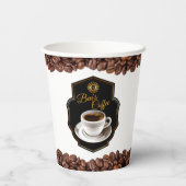 Coffee Shops mit individuellem Firmennamen Pappbecher (Rückseite)