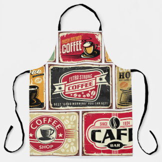 Coffee signs and labels collection. Retro and vint Schürze