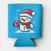 Coffee Snowman - Cosy Pixel Art Christmas Design Dosenkühler (Vorderseite)