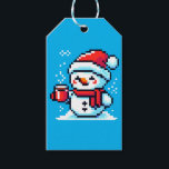 Coffee Snowman - Cosy Pixel Art Christmas Design Geschenkanhänger<br><div class="desc">Sogar Schneemänner brauchen ihre Kaffee-Reparatur! ☕ ⛄ Das Design des "Coffee Snowman" zeichnet sich durch einen Pixelkunst-Schneemann aus, der einen festlichen Weihnachtsmützen trägt und dabei glücklich eine warme Tasse Kaffee hält. Dieses niedliche und geheimnisvolle Design verbindet festlichen Charme mit koffeingeführtem Glück und eignet sich ideal für Kaffeeliebhaber, Wintersportler und Liebhaber...</div>