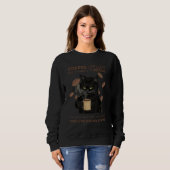 Coffee Spelled Backwards Is Eeffoc Black Cat Sweatshirt (Vorne ganz)