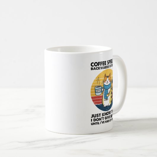 Coffee Spelled Backwards Is EEFFOC – Funny Caffein Kaffeetasse (VorderseiteRechts)
