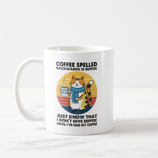 Coffee Spelled Backwards Is EEFFOC – Funny Caffein Kaffeetasse (Links)
