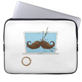 Coffee Spill Mustache Sleeve | Funny Laptop Work (Vorderseite)