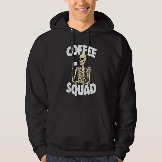 Coffee Squad Caffeine Women Coffee Skeleton 1 Hoodie (Vorderseite)