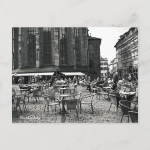 Coffee Square Black & White Fotografie Postkarte