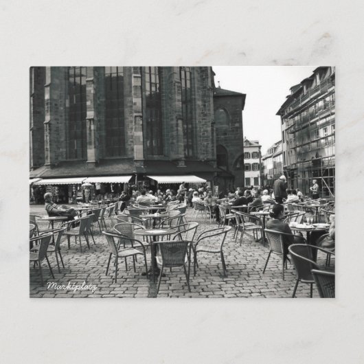Coffee Square Black & White Fotografie Postkarte (Vorderseite)
