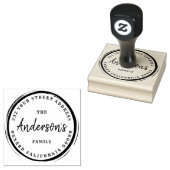 Coffee Stain Circle Custom Family Name Gummistempel (Stempel)