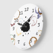 Coffee Stain Grungy Typewriter Wall Clock Große Wanduhr (Winkel)