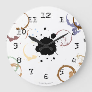 Coffee Stain Grungy Typewriter Wall Clock Große Wanduhr